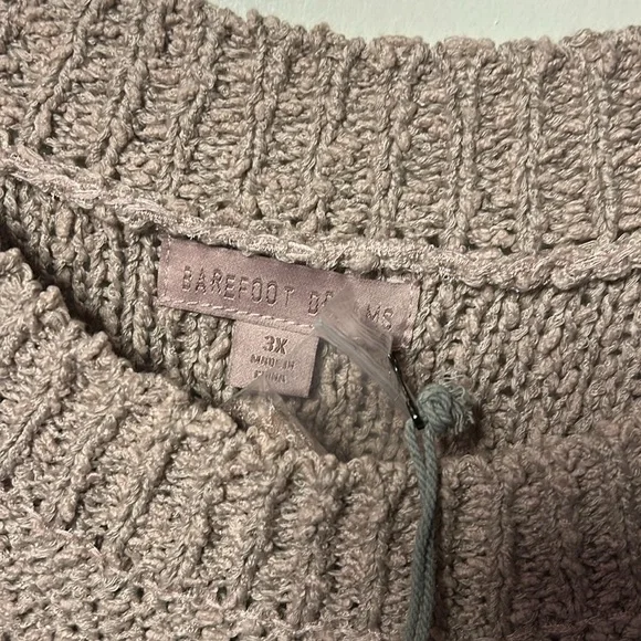 New Barefoot Dreams CozyChic Boucle scoop back Pullover faded Rose Size 3X - Picture 5 of 6